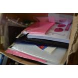 Quantity of assorted crafting papers, and decoupage and scrap booking papers - 2 boxes