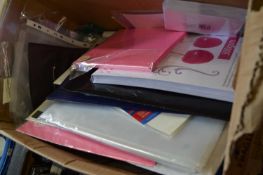 Quantity of assorted crafting papers, and decoupage and scrap booking papers - 2 boxes