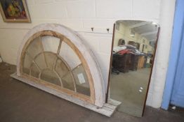 Part glazed arched window frame