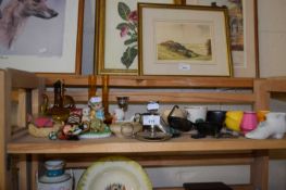 Mixed Lot: Chamber sticks, ceramics, shoe pin cushions and other items