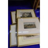 Five coloured coloured engravings of Norfolk scenes