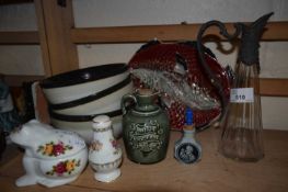 Mixed Lot: Three Denby bowls, a fish plate and other items
