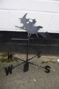 Weather vane with witch decoration