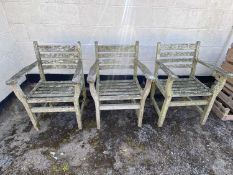 Three single garden chairs