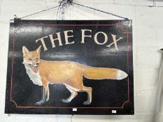 The Fox pub advertising sign