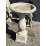 Composite bird bath, height approx 68cm