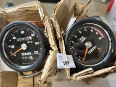 Pair of gauges for a Yamaha motorcycle Part No: 2788357040 and 2788354002