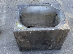 Small galvanised water tank, width 46cm x 38cm, height approx 36cm