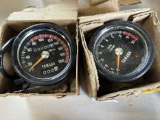 Pair of gauges for a Yamaha motorcycle, slightly different markings on the Speedometer, goes up to
