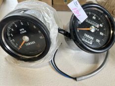 Pair of gauges for a Yamaha motorcycle (speedometer and rev counter)
