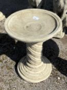 Small composite decorative bird bath, height approx 44cm