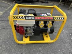 Clark contractor 240/110 v petrol generator – as new