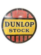 Dunlop Stock enamel double sided sign 45 cm diameter