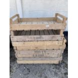 Eight wooden apple trays