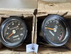 Pair of gauges for a Yamaha motorcycle (speedometer and rev counter)