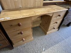 Modern pine twin pedestal desk or dressing table