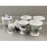 Collection of Wedgwood clementine pattern small vases and trinket boxes