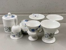 Collection of Wedgwood clementine pattern small vases and trinket boxes