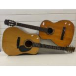 A Viva 3 acoustic guitar and a further Encore acoustic guitar - both requiring re-stringing