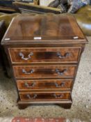 Reproduction mahogany four drawer chest, 47cm wide