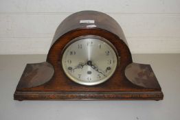 Oak cased dome top mantel clock