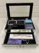 Box of various assorted white metal and costume jewellery, modern