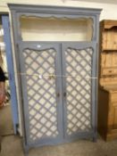 Contemporary painted side cabinet with meshed doors,114cm wide