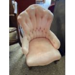 Small Victorian button upholstered armchair