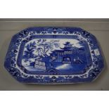 Burley ware Willow pattern meat plate