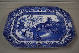 Burley ware Willow pattern meat plate