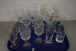 Tray of assorted drinking glasses