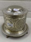 Silver plated biscuit barrel