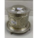 Silver plated biscuit barrel