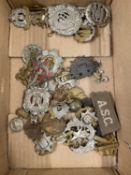 Collection of military cap badges to include The Norfolk Regiment, The Essex Regiment, Argyle &