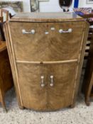 Art Deco style walnut veneered cocktail cabinet with fitted interior