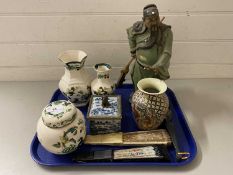 Mixed Lot: Masons vases, assorted fans and other items