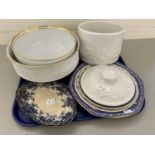 Mixed Lot: Various blue and white plates, kitchen storage jar, Franklin porcelain Royal Ballet bowls