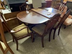 Mahogany twin pedestal dining table and six accompanying chairs (7)