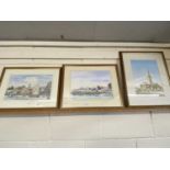 Richard Cox, group of studies, riverside scene at Beccles, further estuary scene and a cathedral