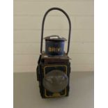 Vintage painted railway lantern marked 'BR(W)'