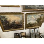 Two oleograph studies after John Constable, gilt framed (a/f)