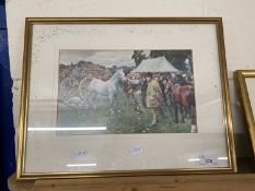 Coloured print after Alfred Munnings, framed and glazed