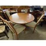 Modern pedestal dining table and four chairs