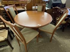 Modern pedestal dining table and four chairs