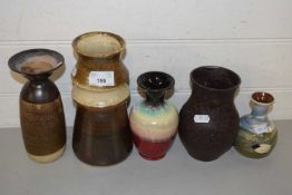 Mixed Lot: Five assorted pottery vases to include Caroline Smith and others