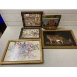 Mixed Lot: Various assorted pictures, place mats etc