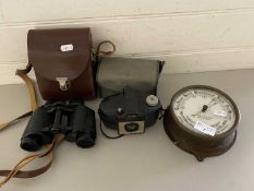 Small metal cased barometer together with a Kodak camera and a pair of binoculars (3)