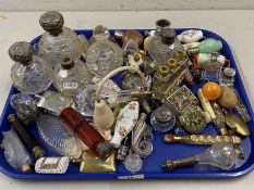 Large collection of various scent bottles and dressing table bottles to include silver topped