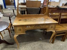 Walnut veneered dressing table with three drawers, 103cm wide