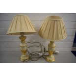 Pair of modern gilt finished table lamps
